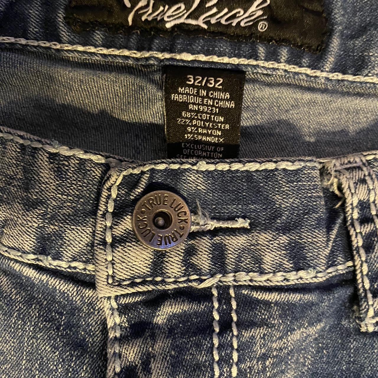 Sick true luck jeans Size 32/32 Real... - Depop