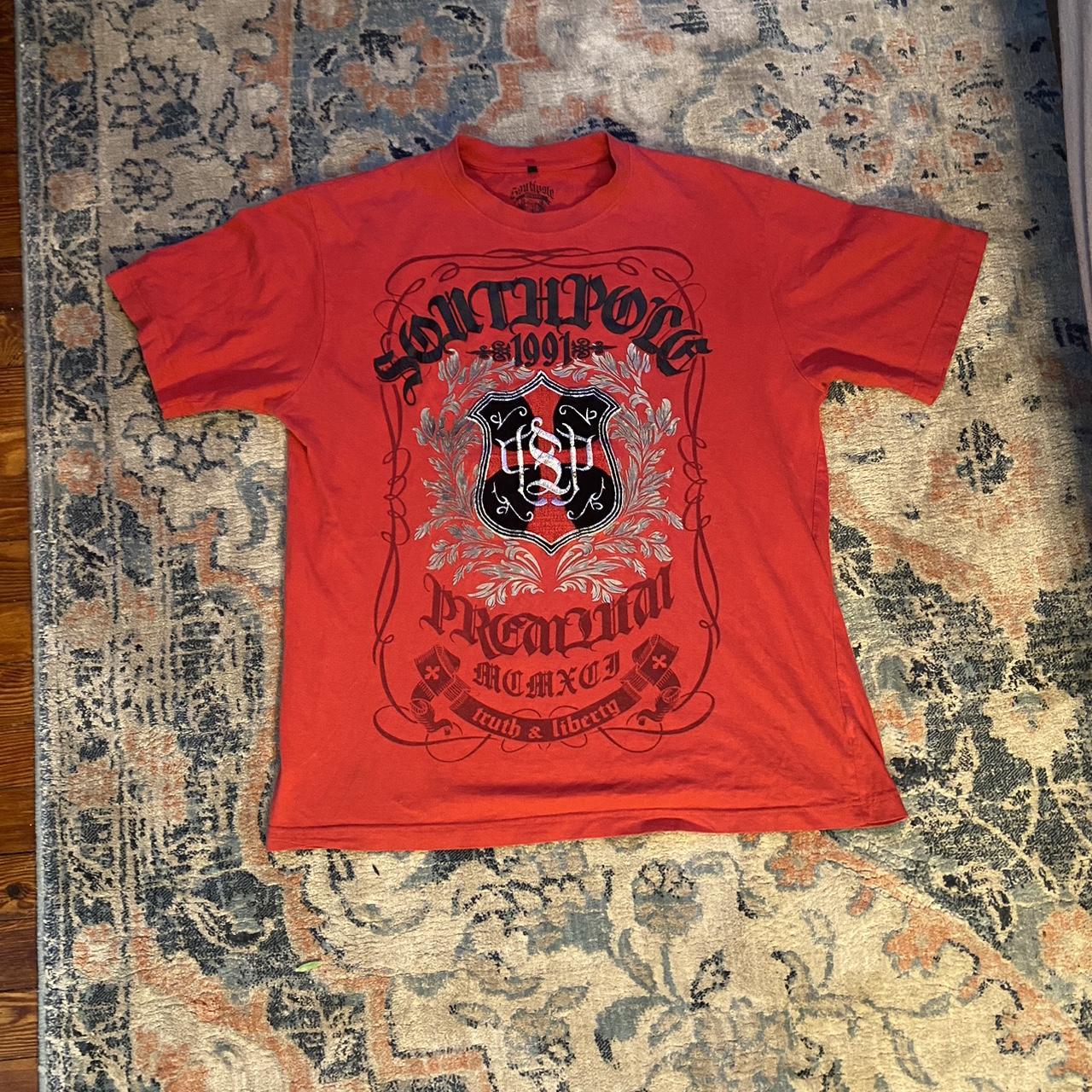Southpole Men's Red and Black T-shirt | Depop