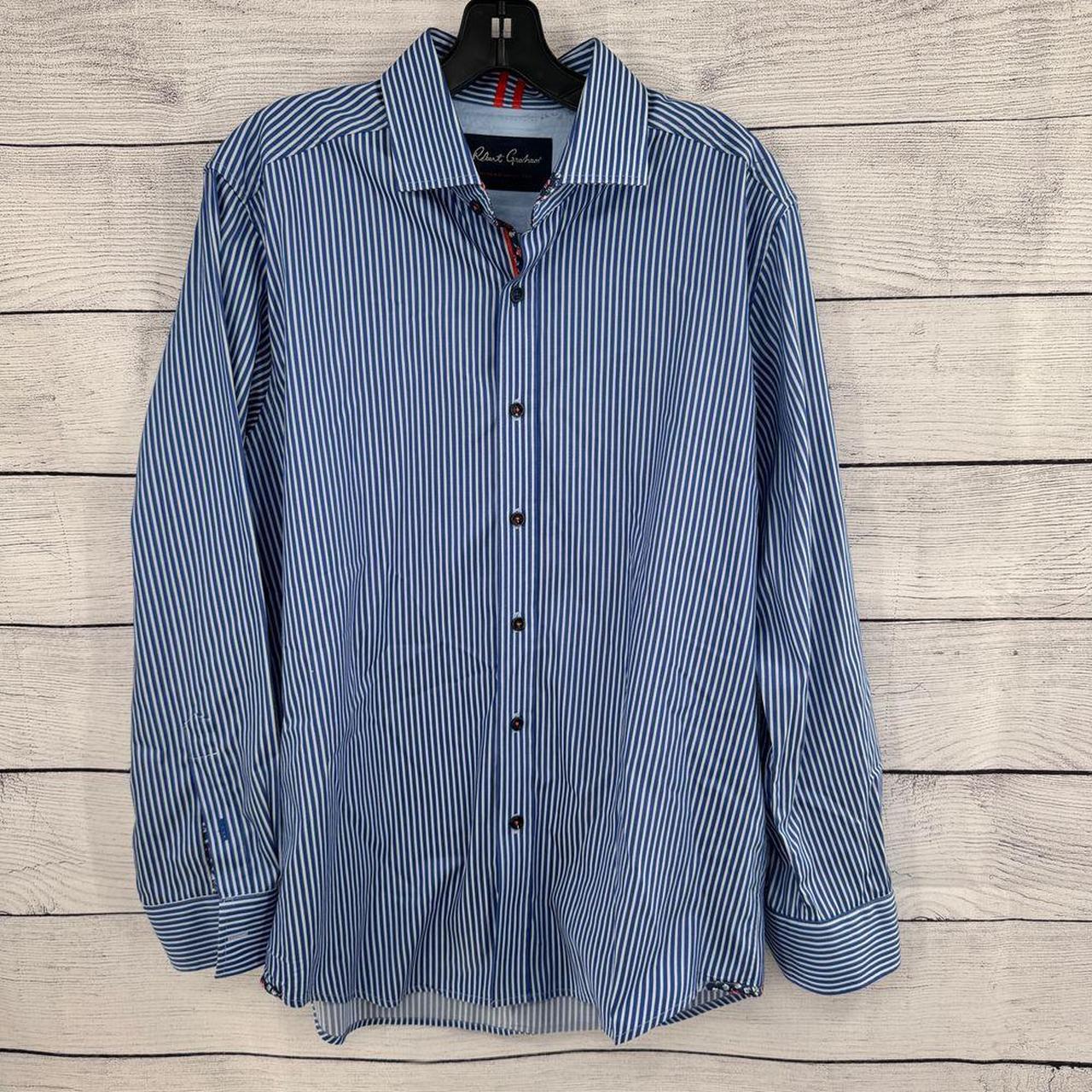 Robert purchases Graham Blue Stripe Dress Shirt