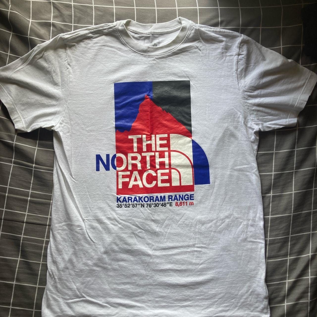 The North Face Men's White and Red T-shirt