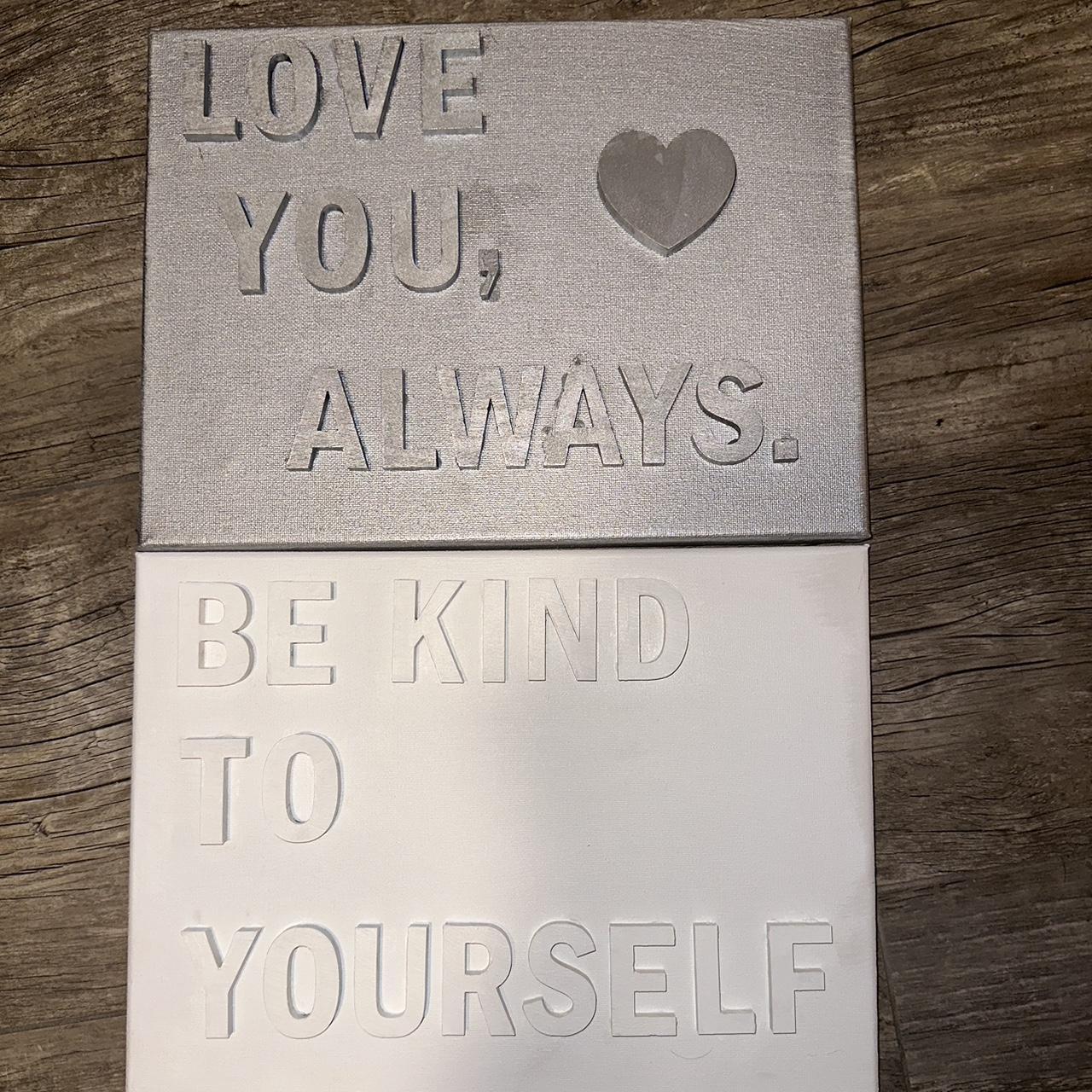 small 9x6 canvas with sayings, custom made. message... Depop