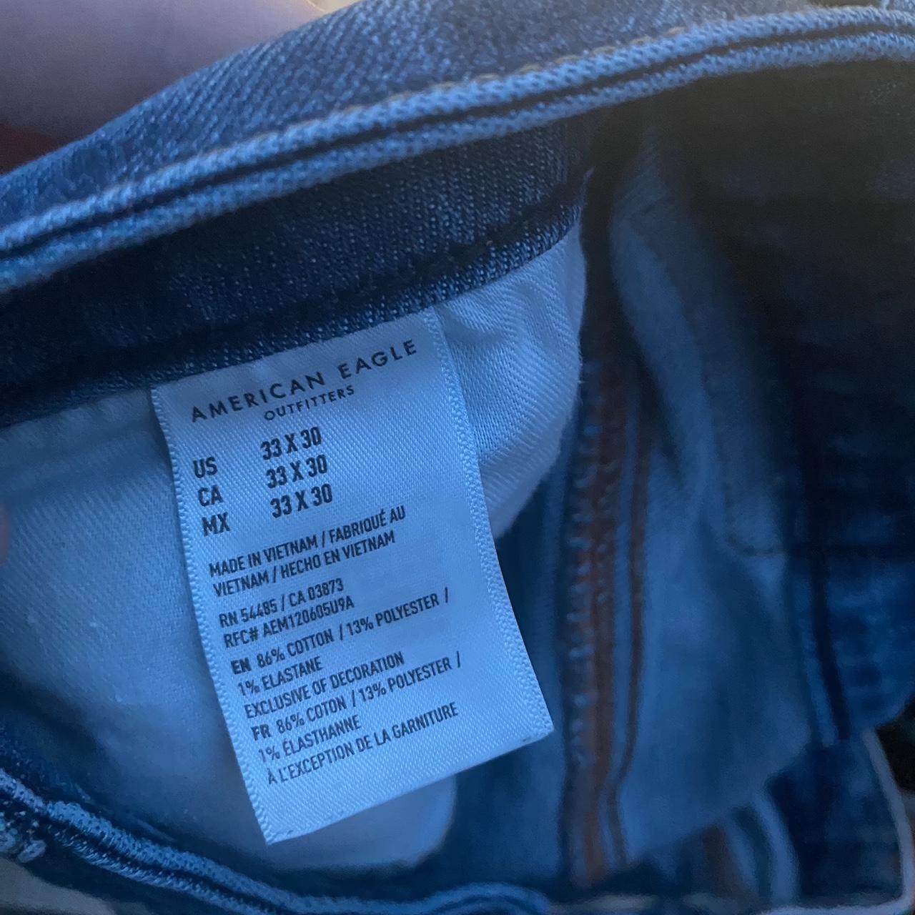 American Eagle Men's Navy and Blue Jeans Depop