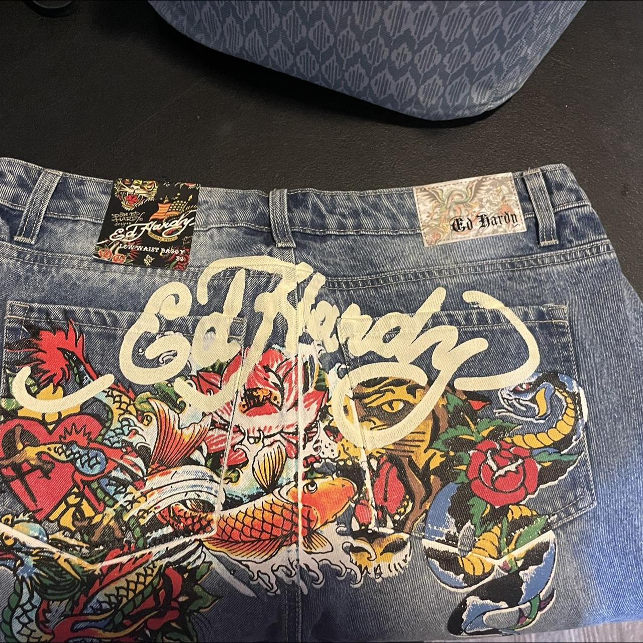 Ed Hardy Pants Fit Like 34 Very Baggy Depop   P0 