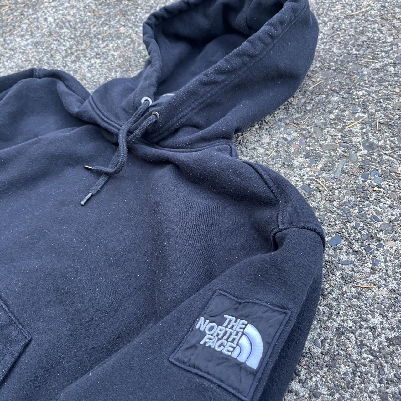 The north face hoodie Black, heavy weight Size S,... - Depop