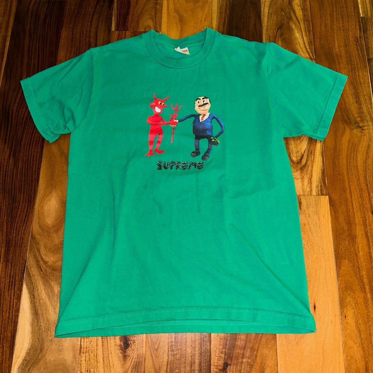 Green Supreme shirt worn once in perfect condition w... Depop