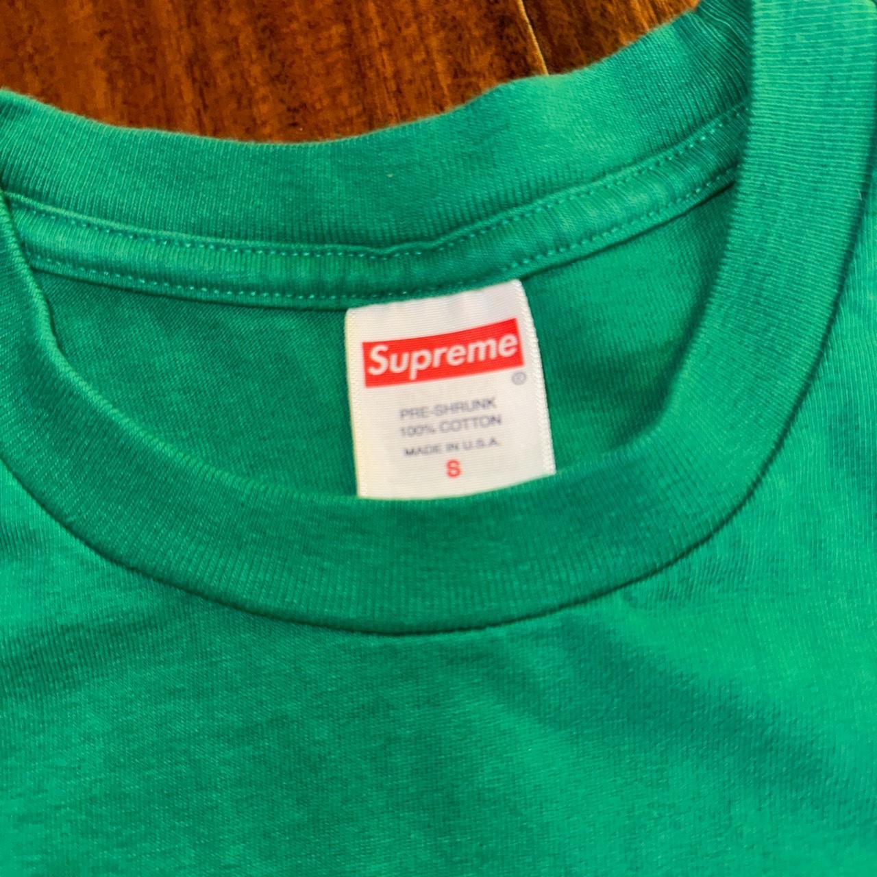 Green Supreme shirt worn once in perfect condition w... Depop