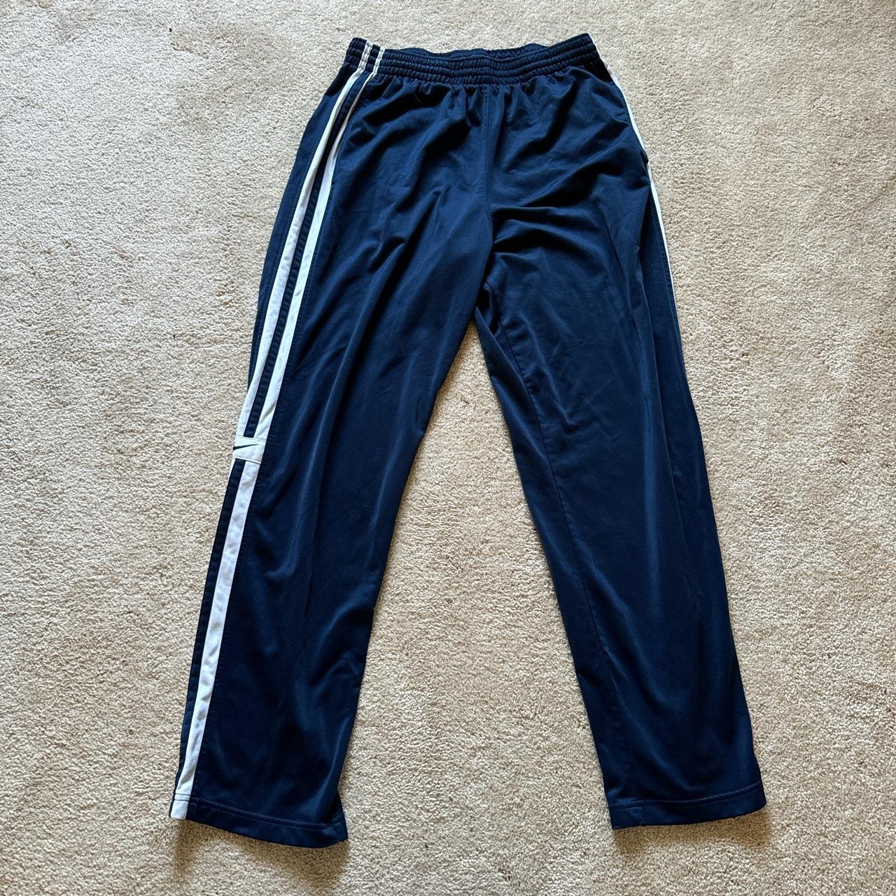 y2k navy blue nike trackpants -Barely used -Size... - Depop