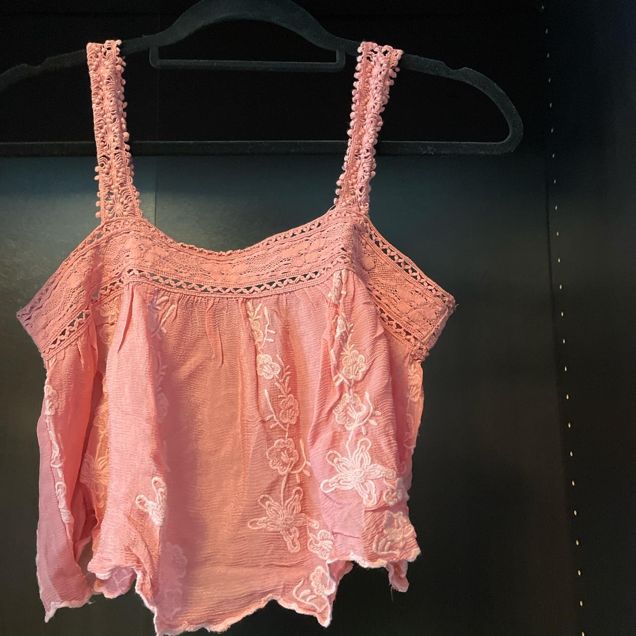 Beautiful crop top pink in perfect condition perfect... - Depop