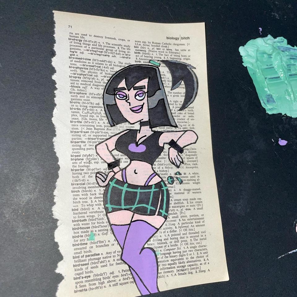 Bad bitch Sam Manson from Danny Phantom, painted on... - Depop