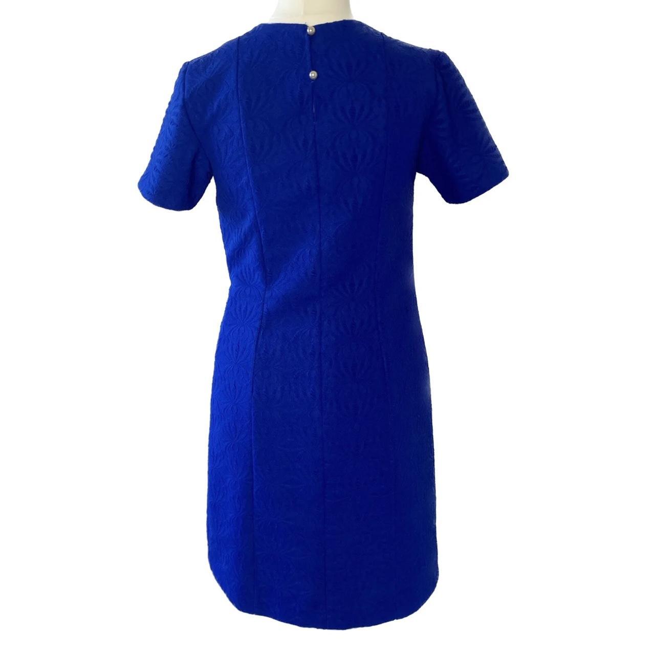 1960s blue crimplene mini dress. In very good... - Depop