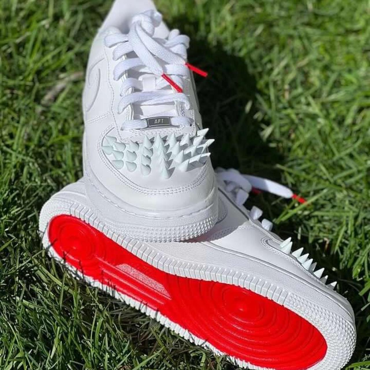 Custom Sneakers White Spike Red Bottom Depop
