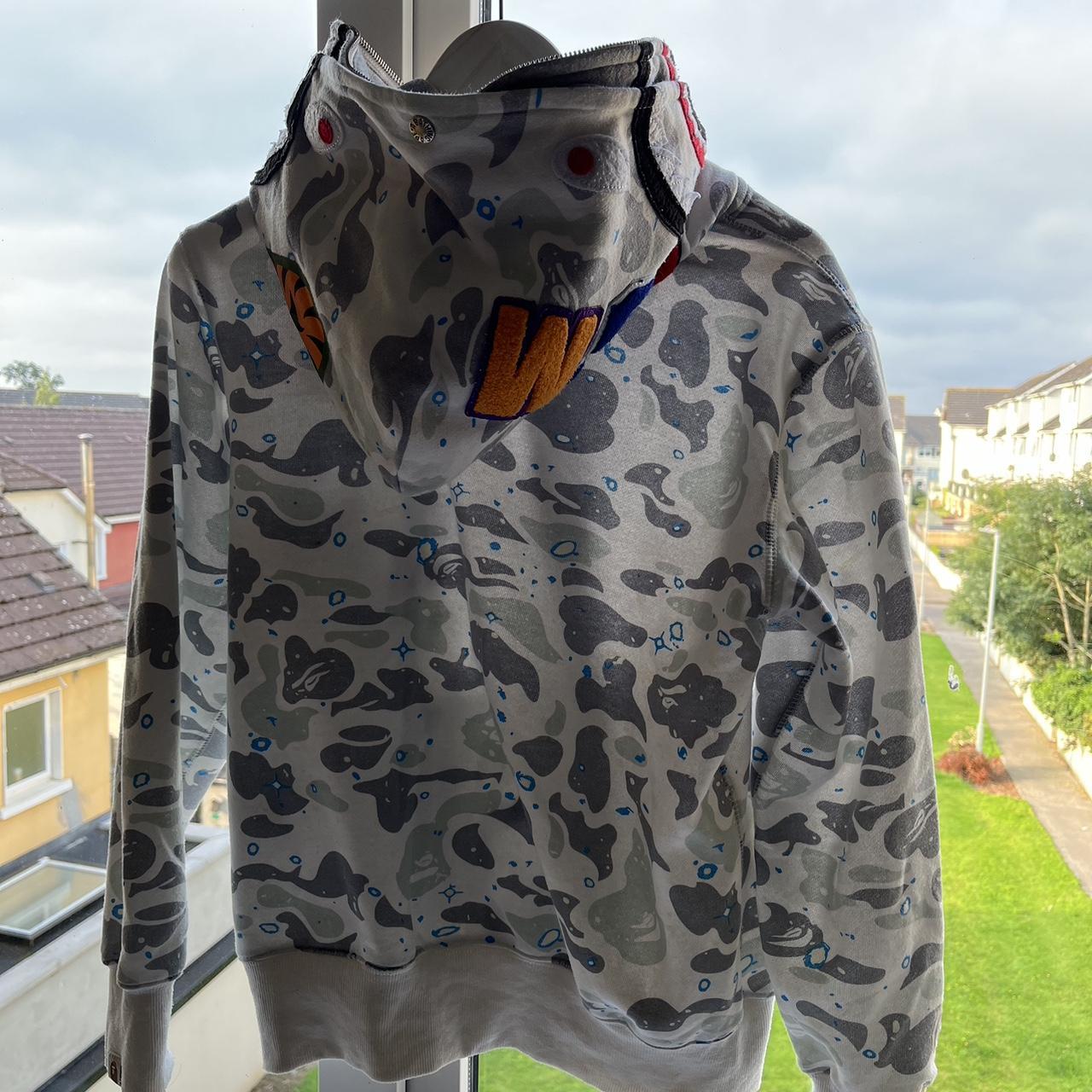 A Bathing Ape BAPE Double Hood grey camo hoodie