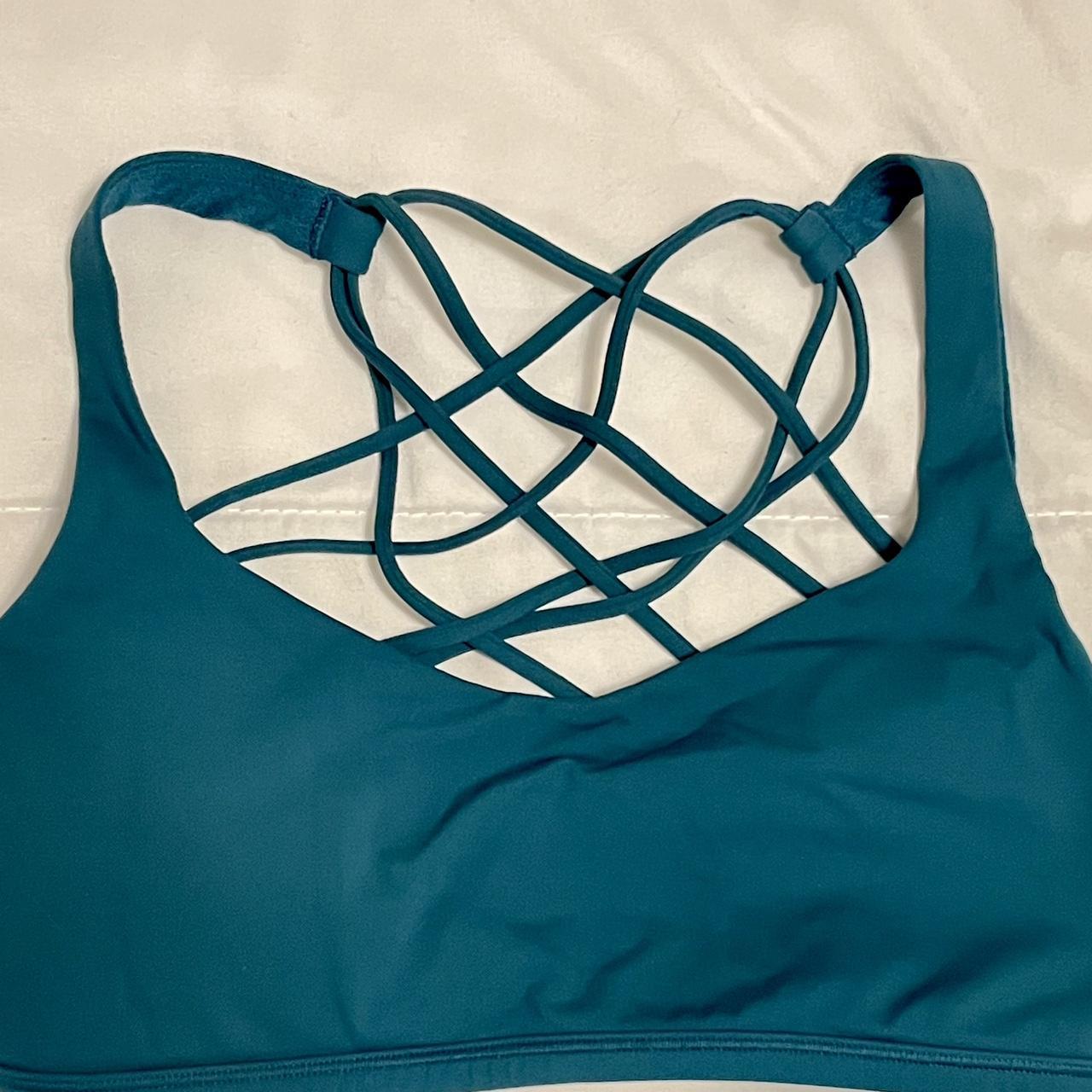 Lululemon Women's Blue and Green Bra | Depop