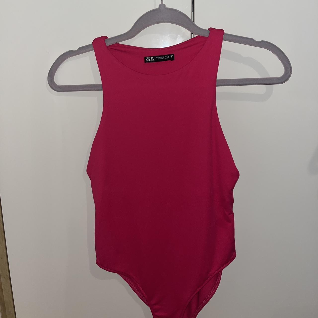 Zara Women S Pink Bodysuit Depop