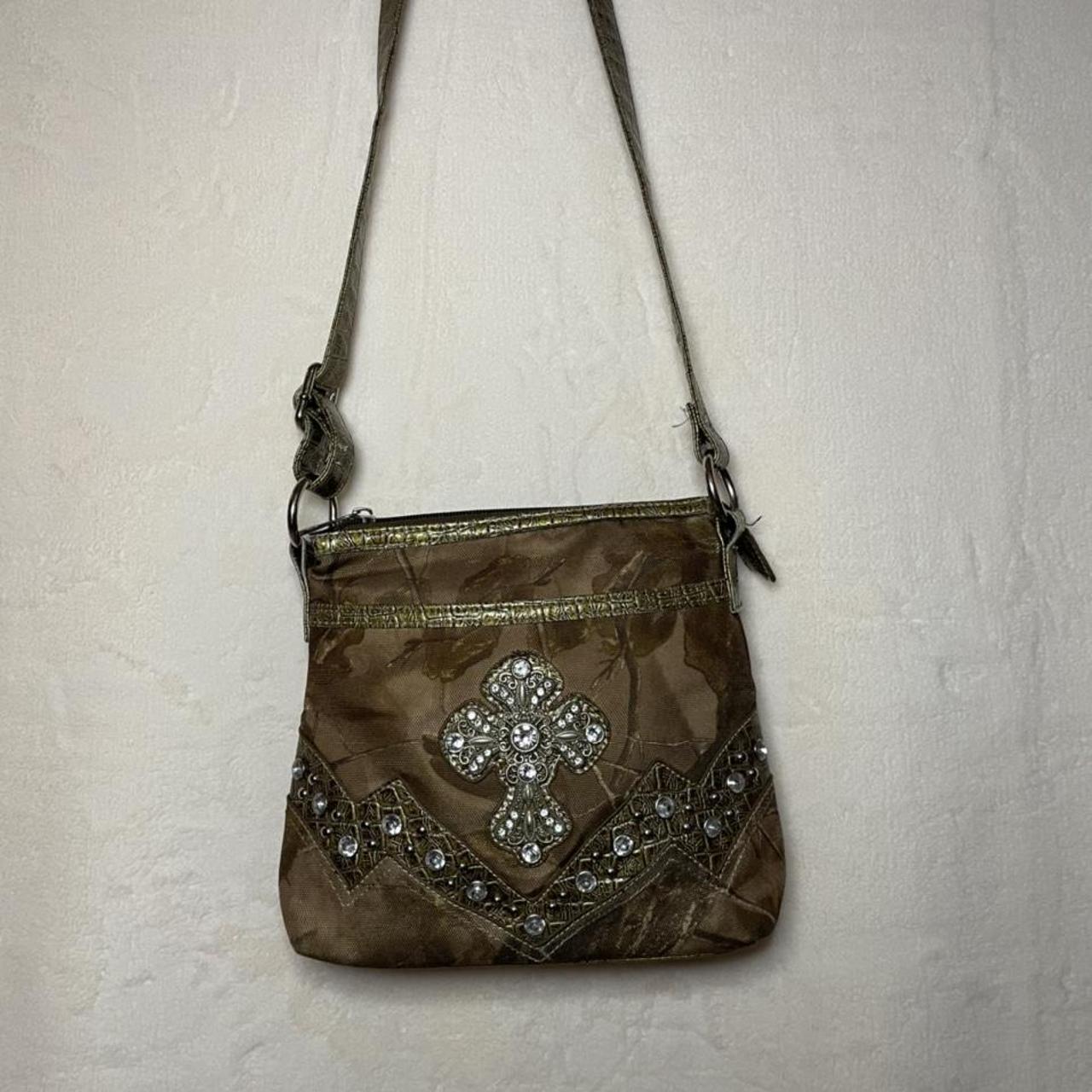 Camo Studded y2k Cross Body Bag Rhinestones are... - Depop