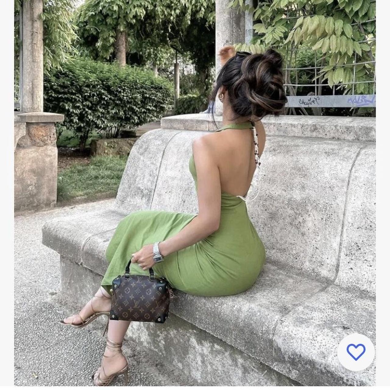 ZARA NEW WOMAN LINEN BLEND HALTER DRESS WITH MACRAMÉ | Depop