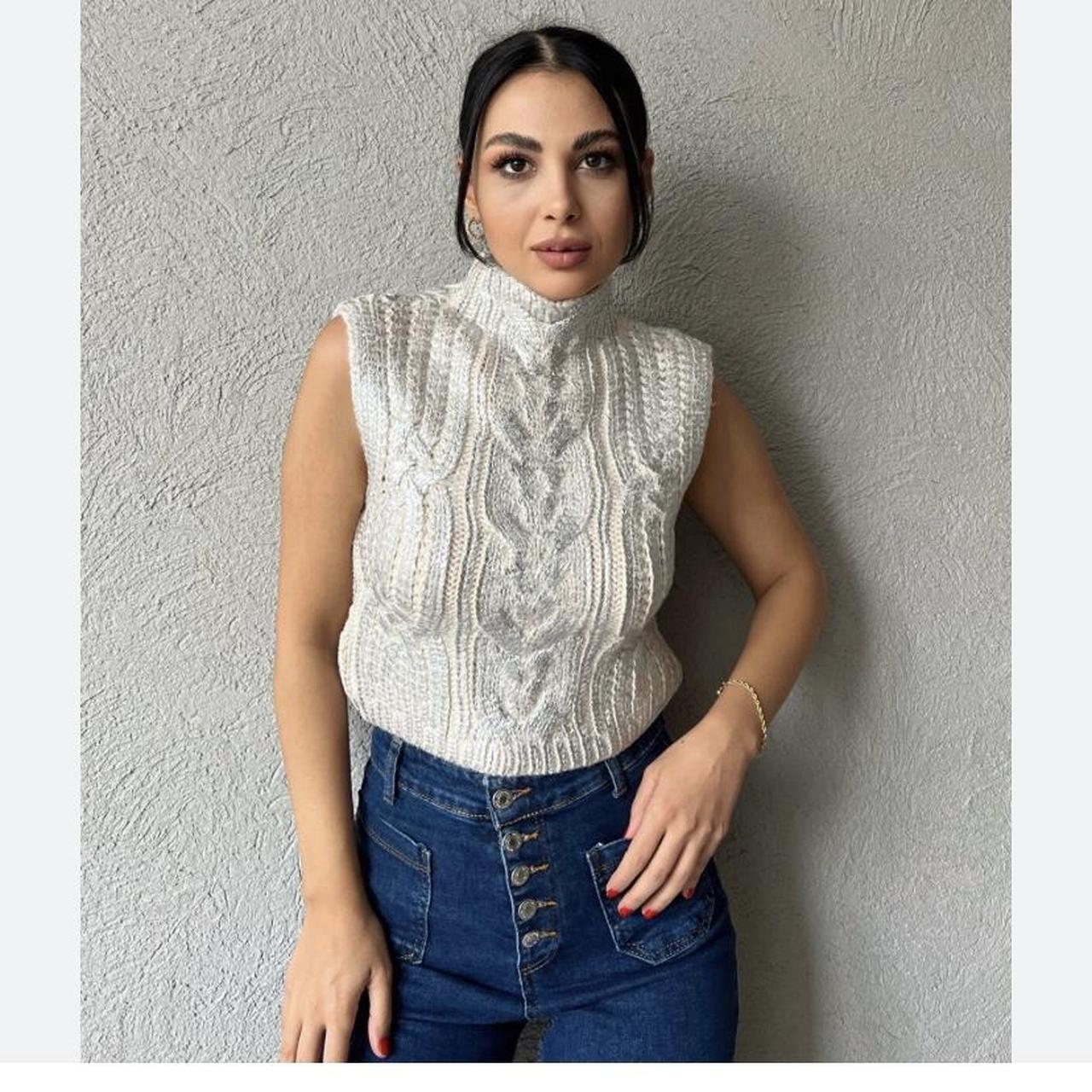 Cable Knit Sweater Sleeveless Cardigan Zara ZARA NEW WOMAN SS23