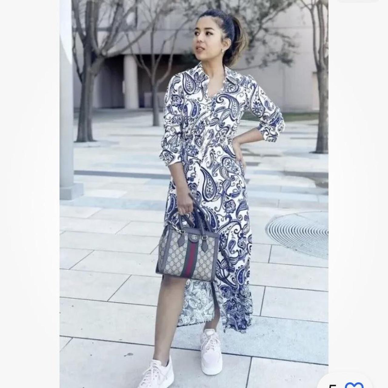 Zara Blue Floral Shirt Dress Zara Blue Floral Shirt And Skirt Set, XS