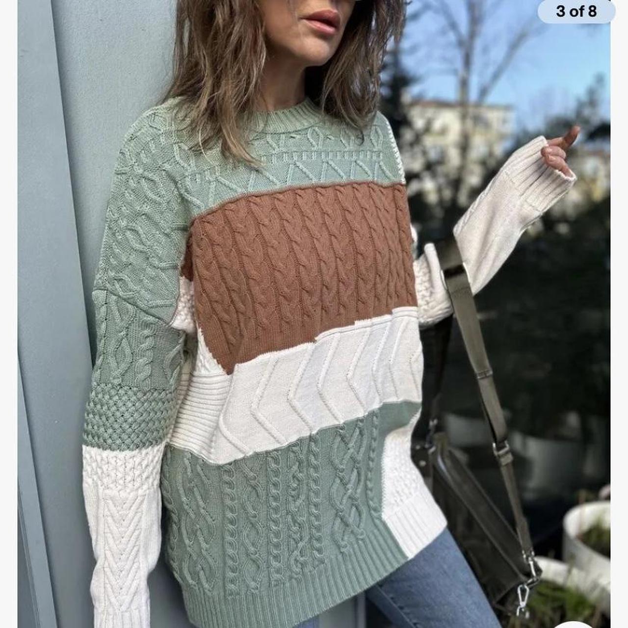 ZARA NEW MAN COLOUR BLOCK PATCHWORK SWEATER Depop