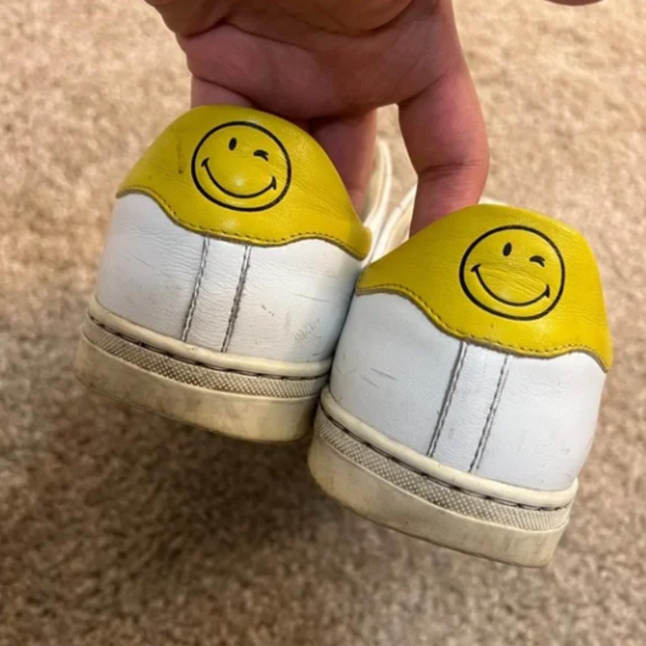 Anya Hindmarch Women's White and Yellow Trainers Depop