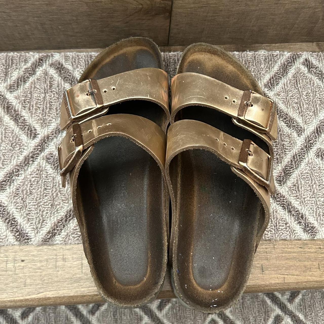 rose gold birkenstocks - very beat up, i’m not... - Depop