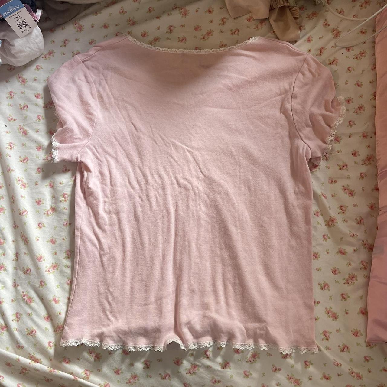 Character Women's Pink and White Shirt (2)