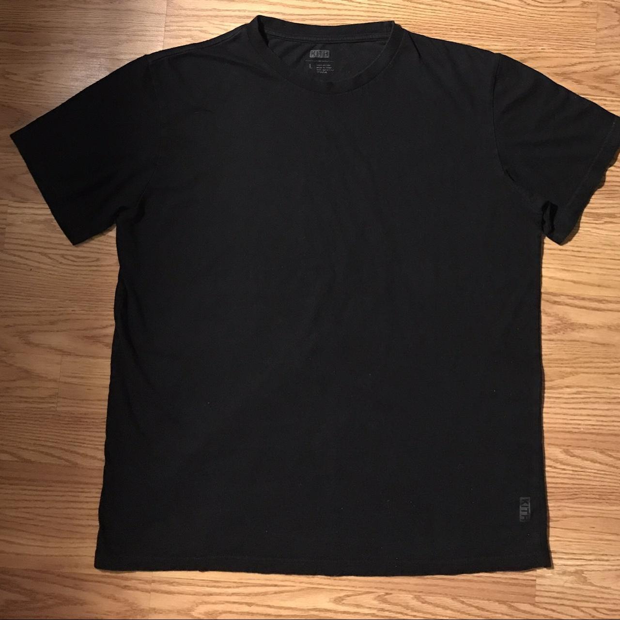 KITH men’s L Black Cotton Tshirt small print Logo Depop