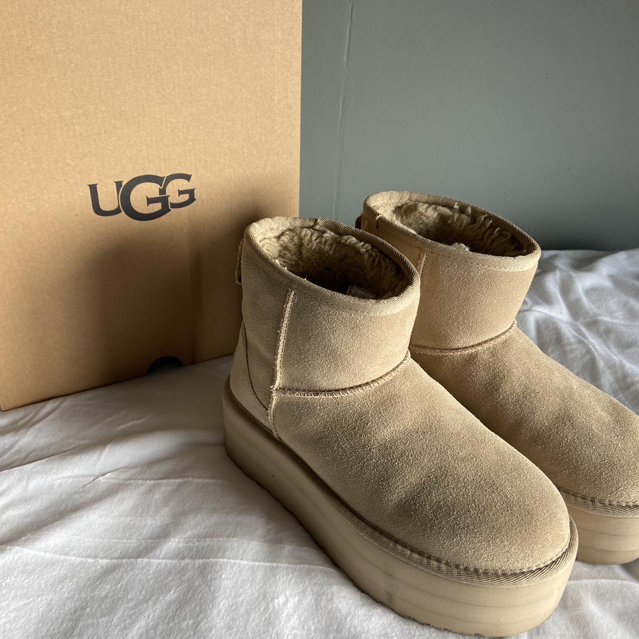 mustard seed uggs -mini platforms -only selling... - Depop