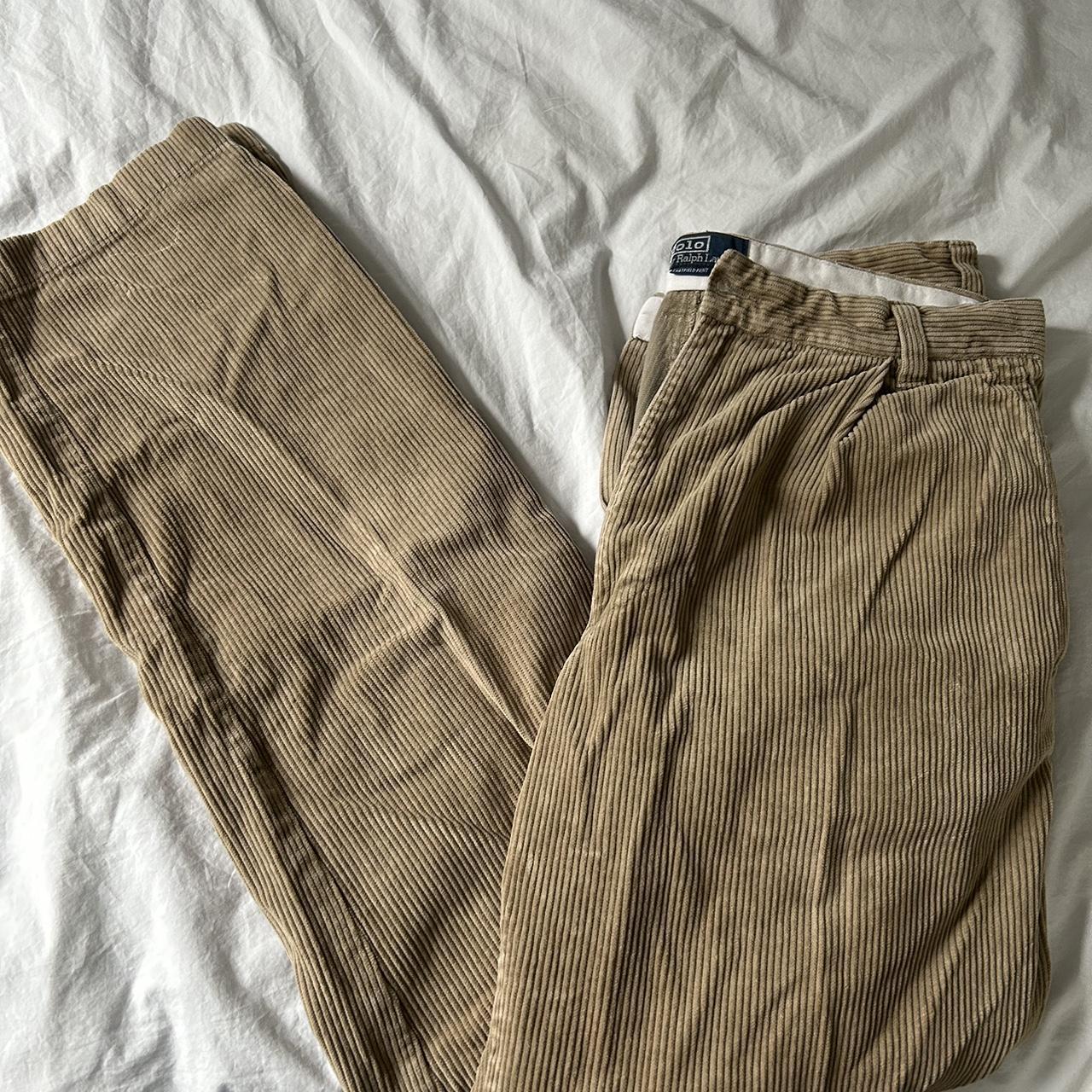 Men s Polo Ralph Lauren light brown corduroy pants. Depop