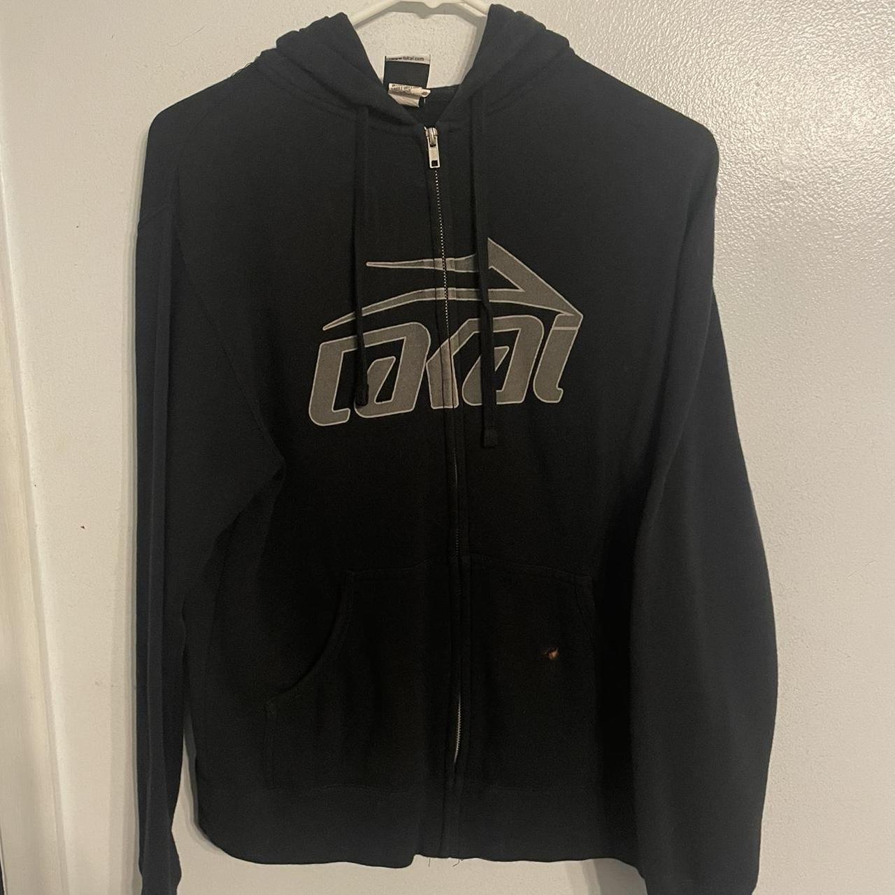 Black Lakai Zip Up Hoodie Small bleach stain on the... - Depop