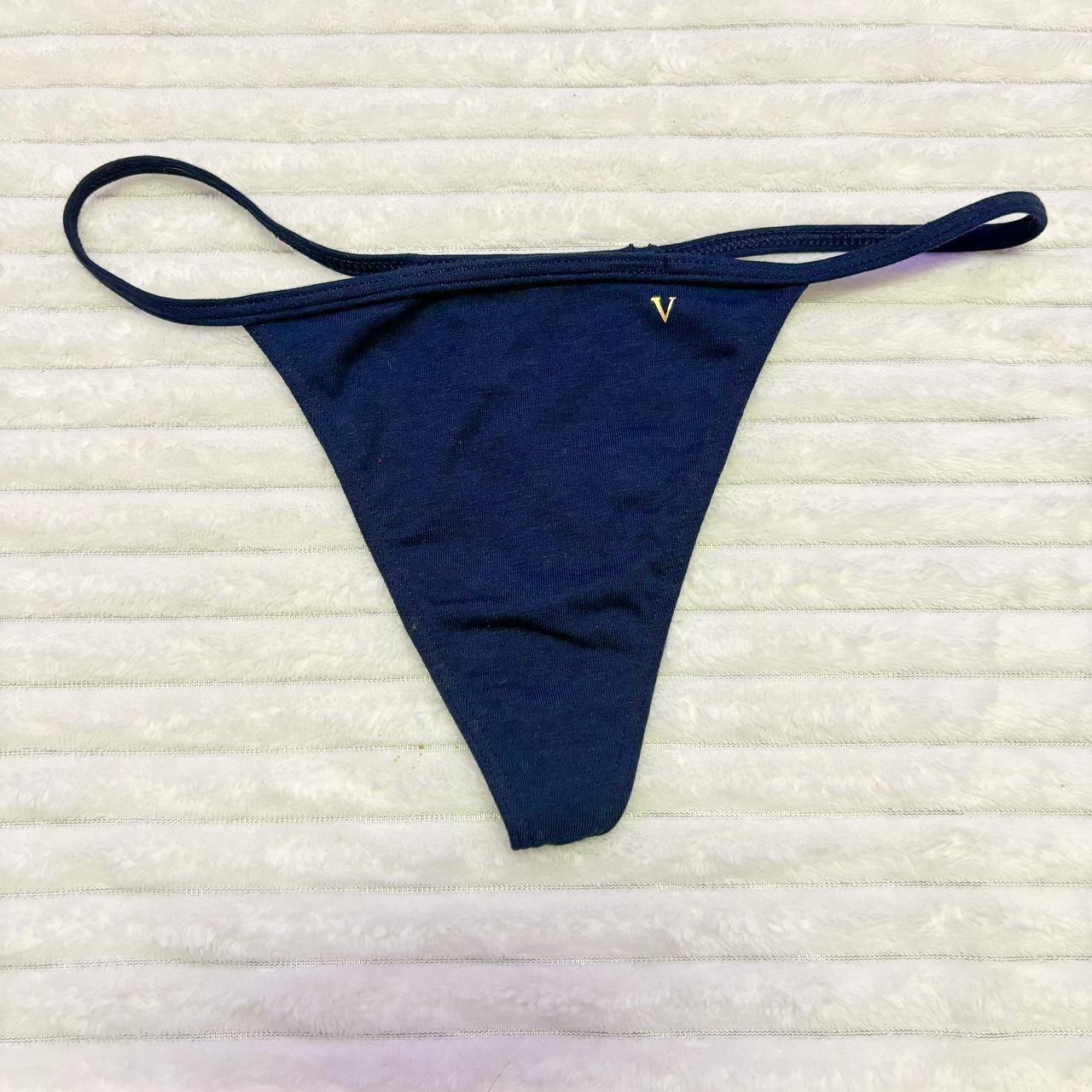 Blue cotton Victoria Secret g-string thong -unused - Depop