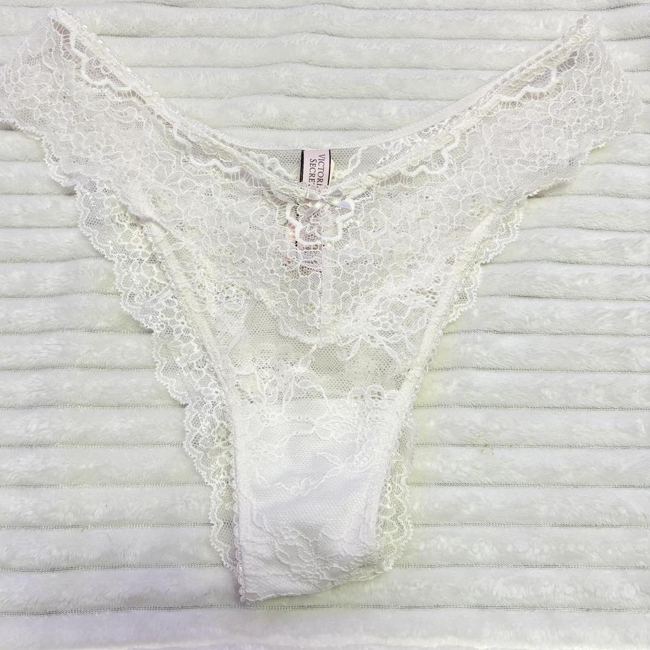 White lace Victoria Secret Brazilian... - Depop