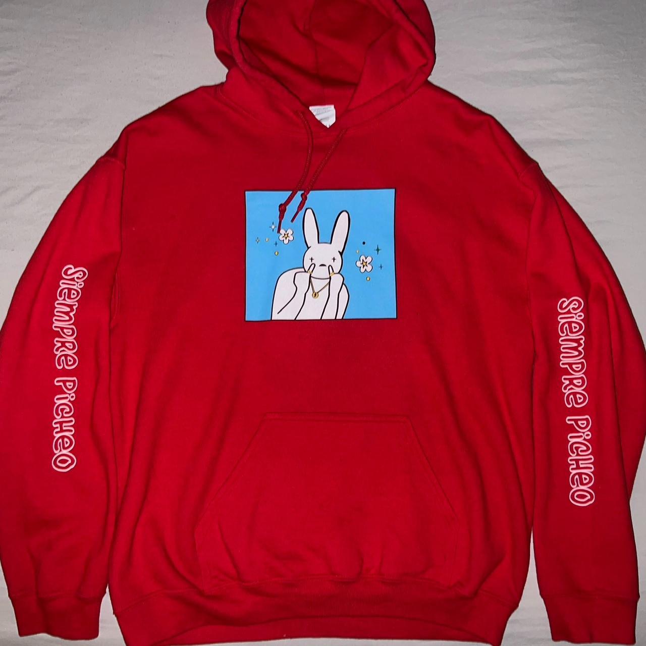 Red bad bunny hoodie online