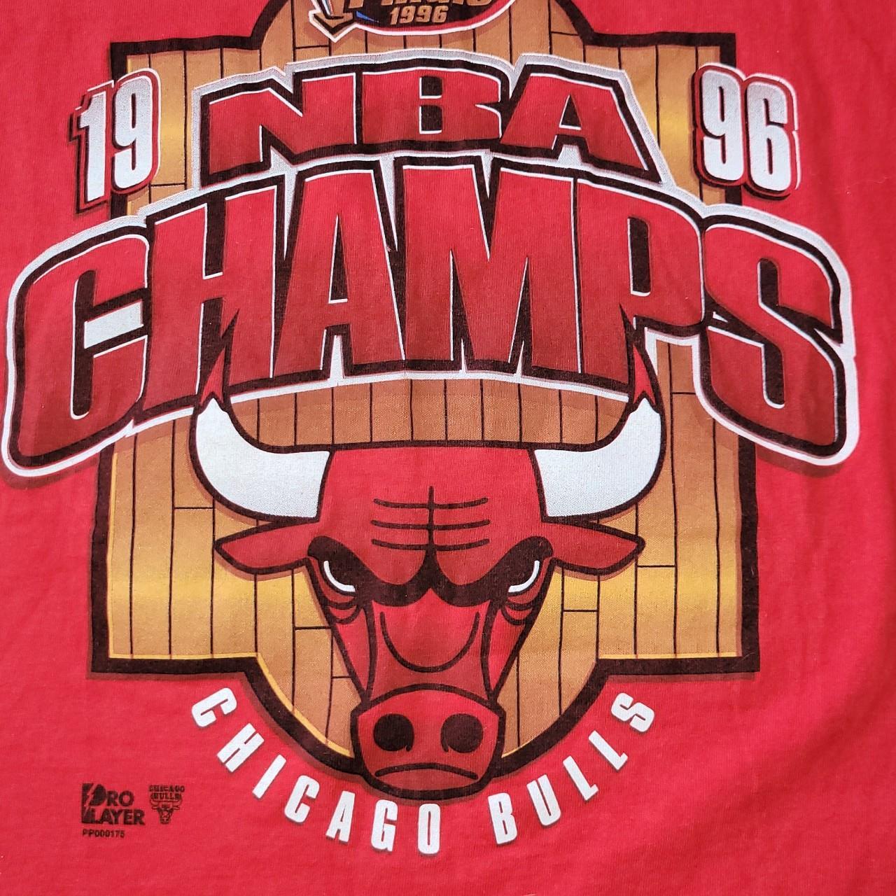 Chicago bulls 1996 NBA finals black shirt sz L runs - Depop