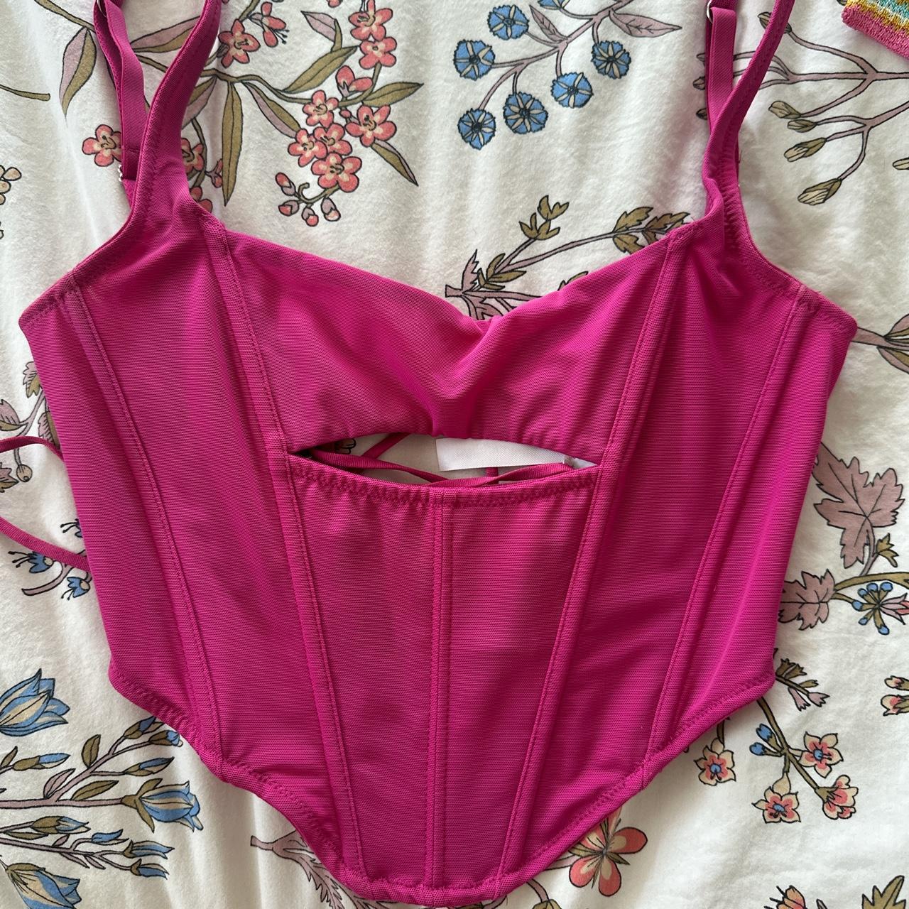 Adidas pink silk corset top Size 14 #adidas #corset - Depop