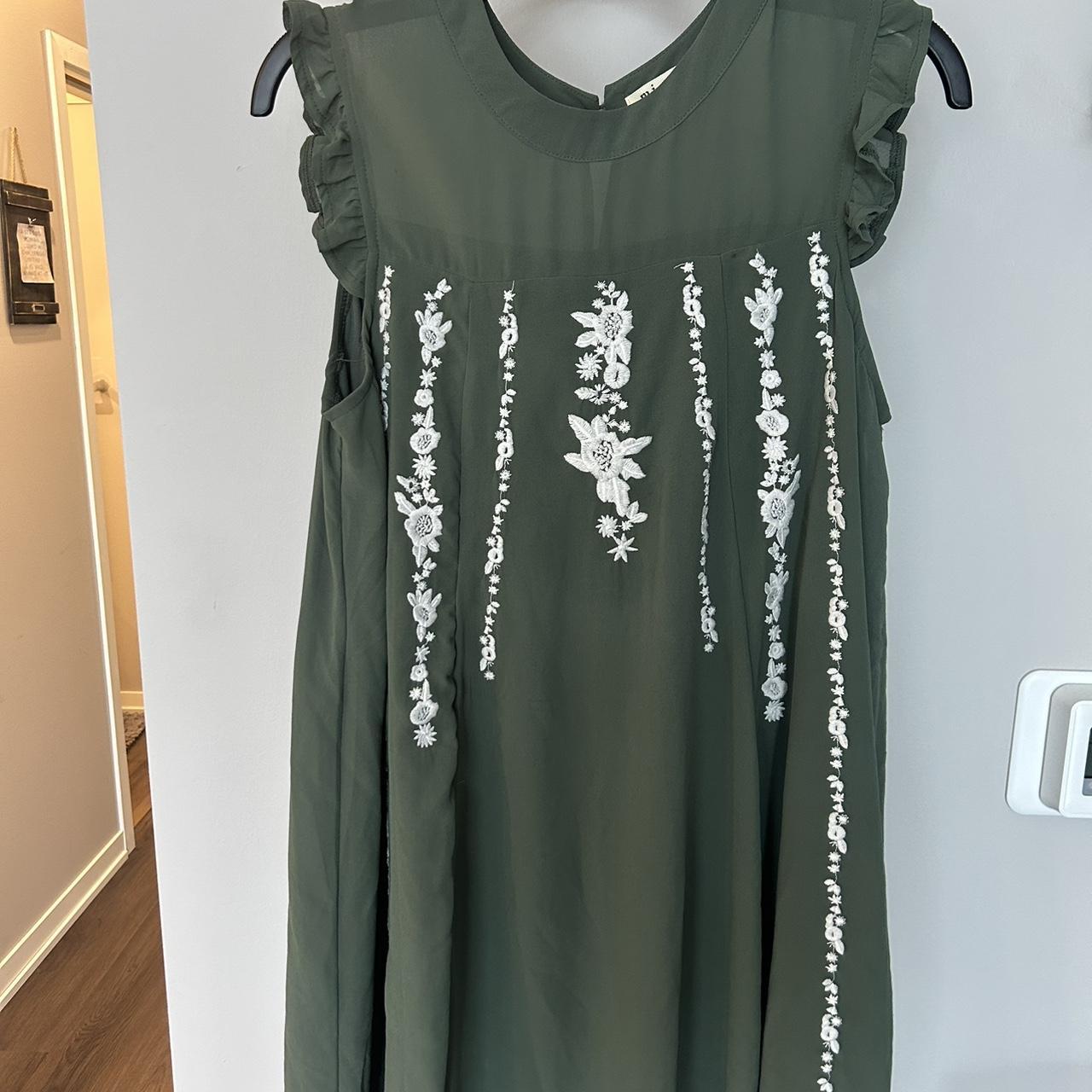 francesca's Women's Green Dress | Depop