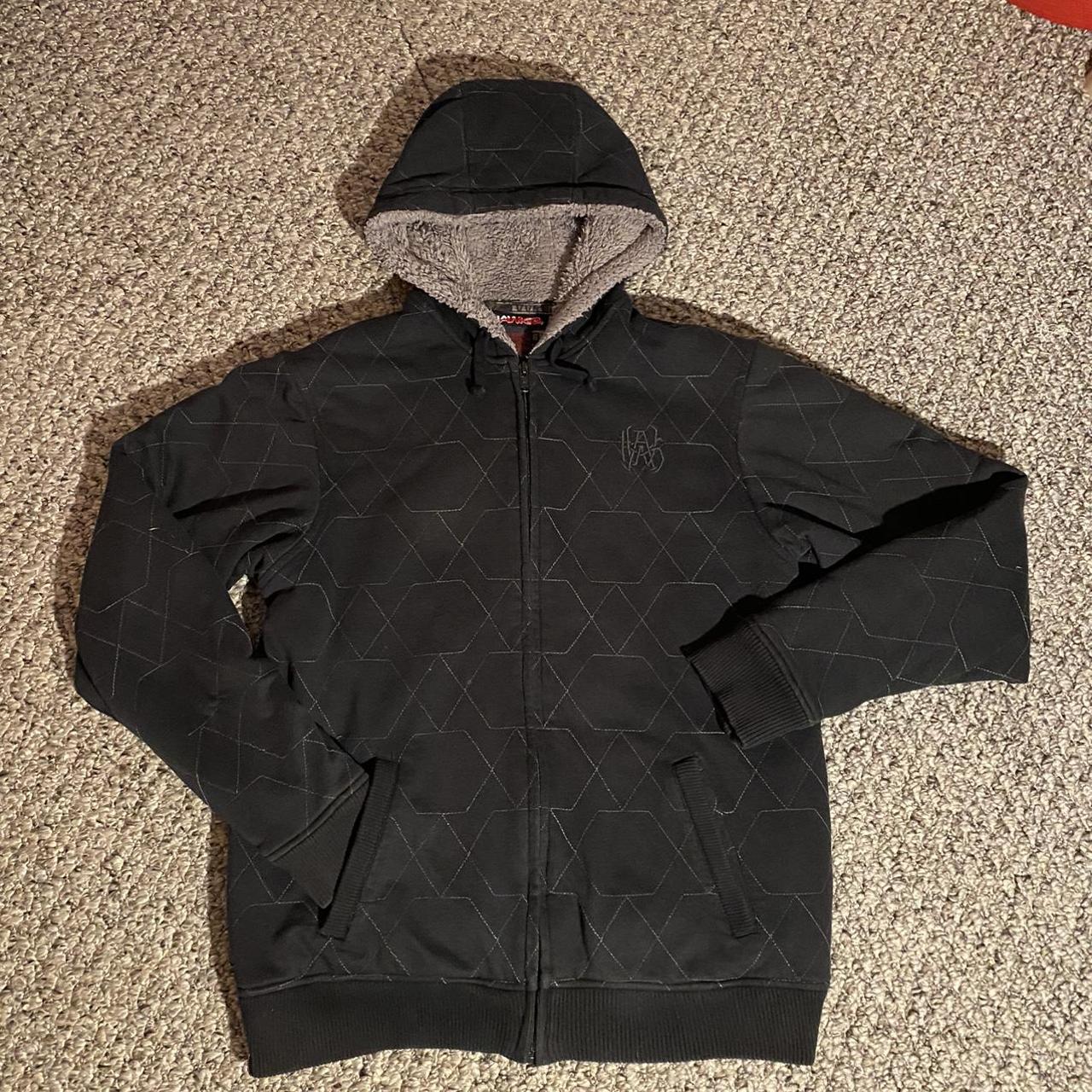 2000s tony hawk zip up fur inside really good think... - Depop