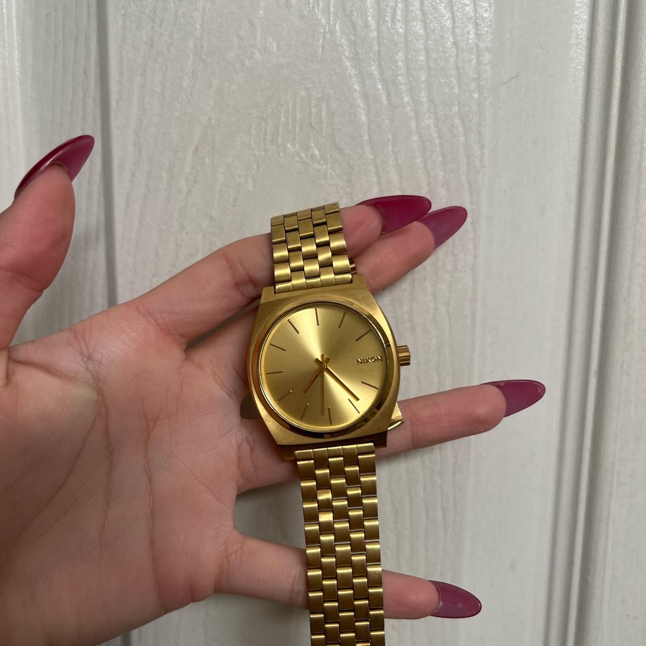 Nixon time best sale teller gold watch