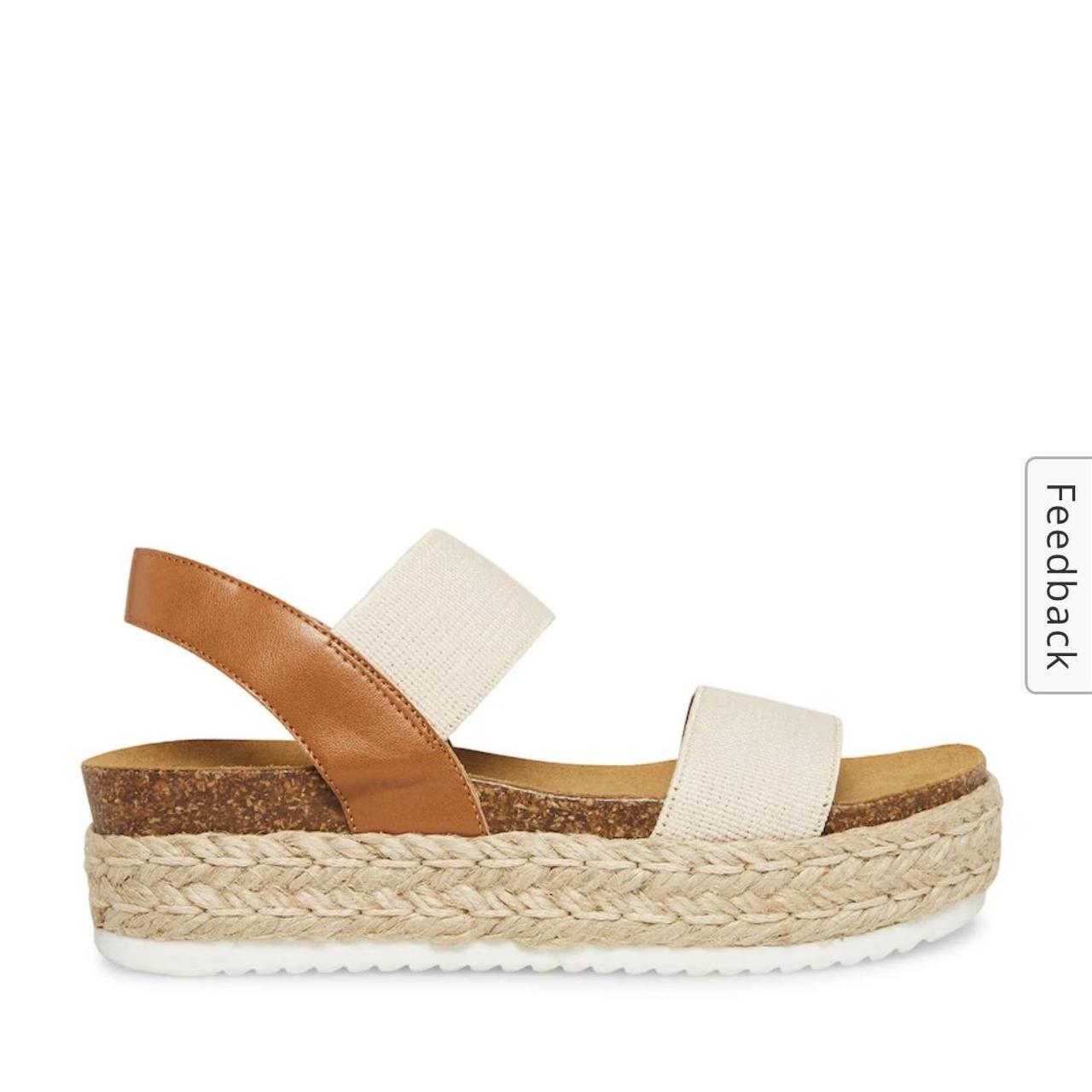 Steve Madden Women's Tan and White Espadrilles | Depop