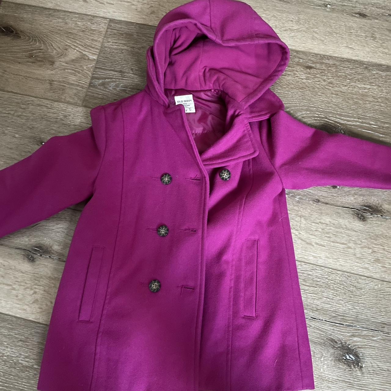 magenta old navy wool coat. kids xl/women’s xs.... Depop