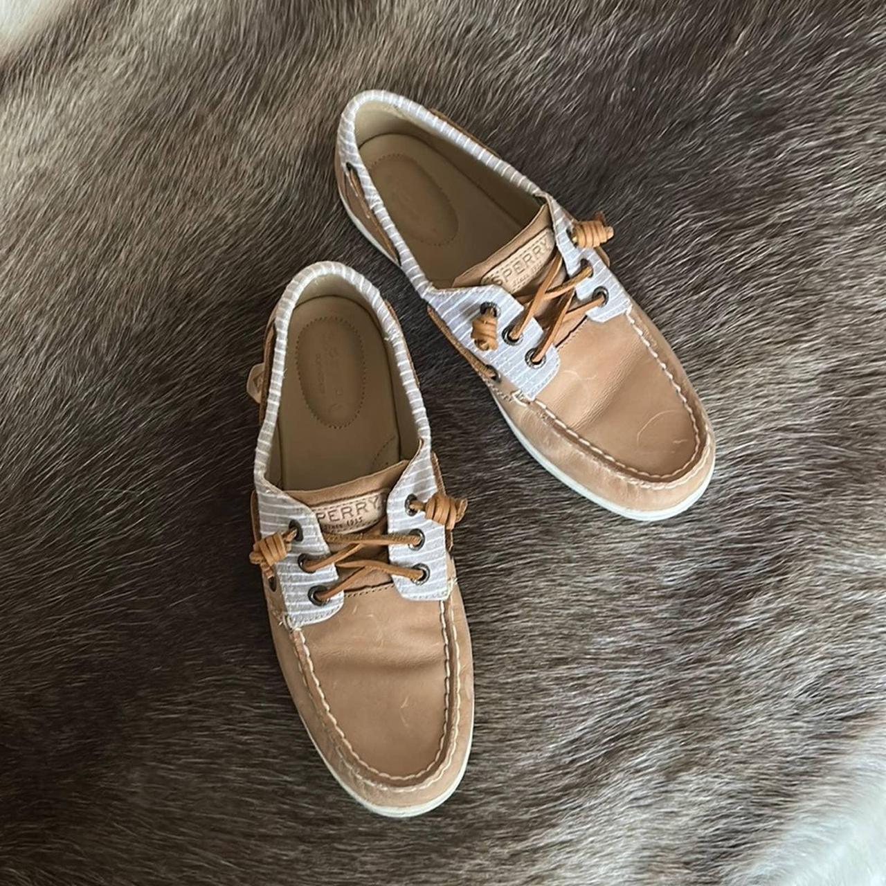 sperry leather loafers womens