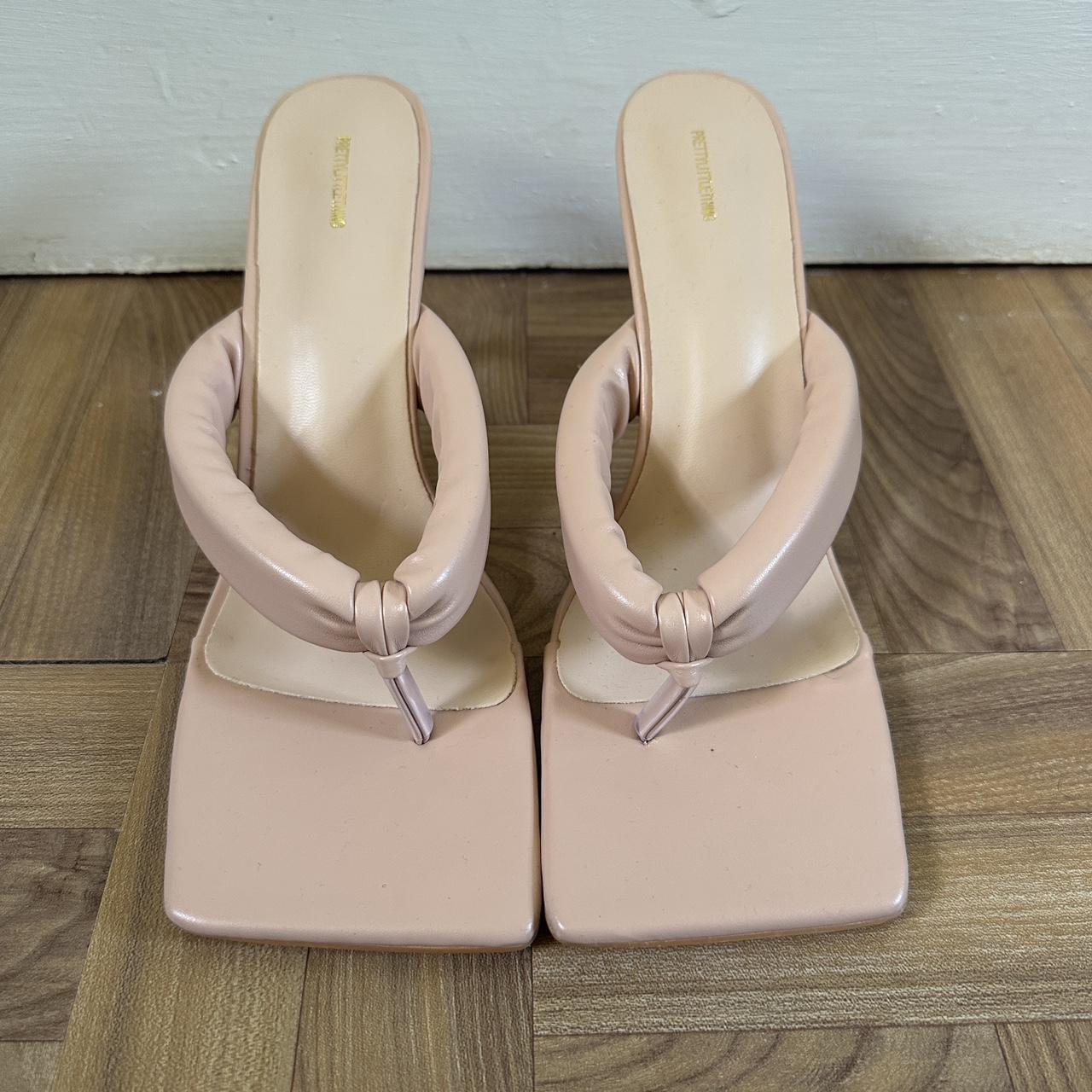 beige sandal heels worn once Very... - Depop