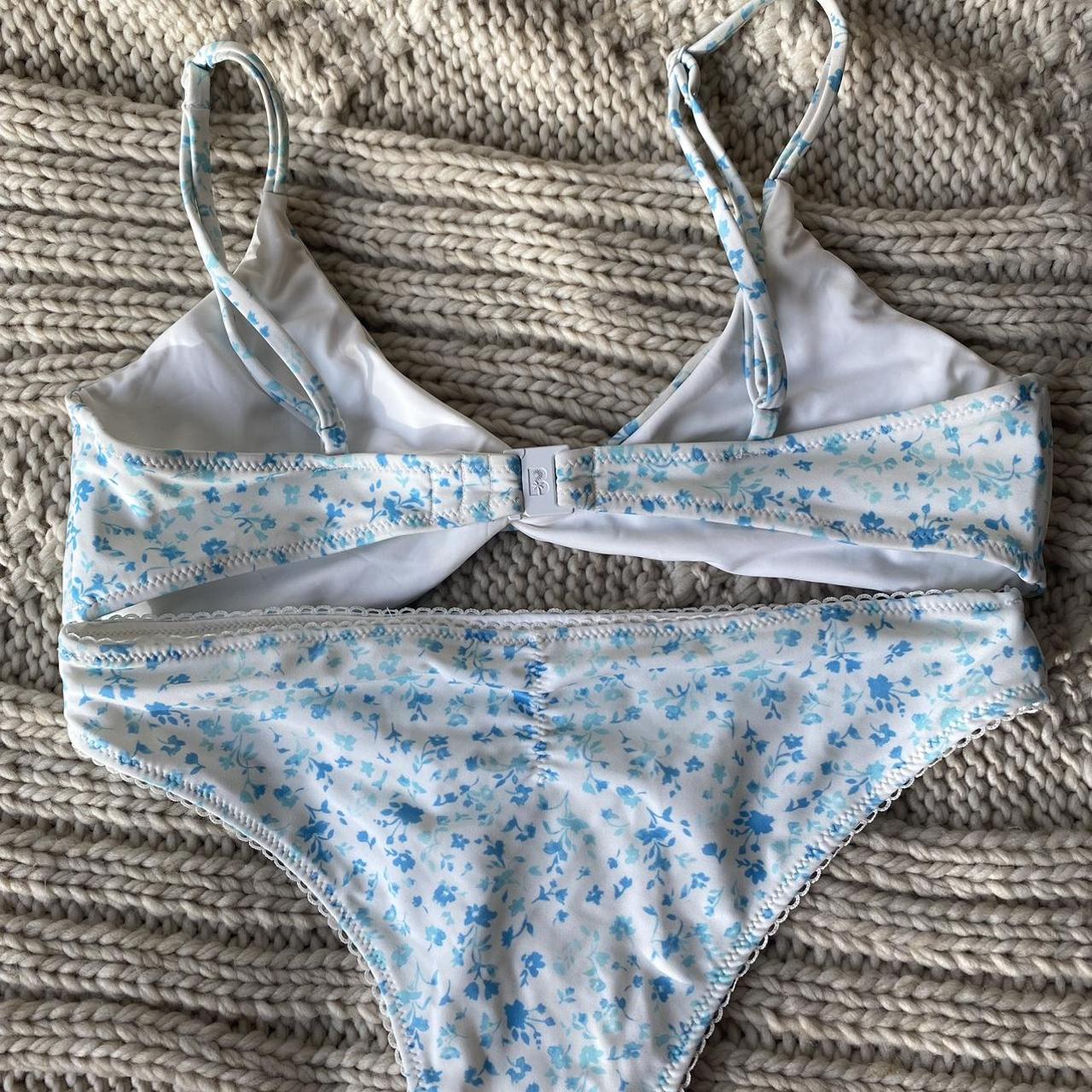 Women S Blue And White Bikinis And Tankini Sets Depop