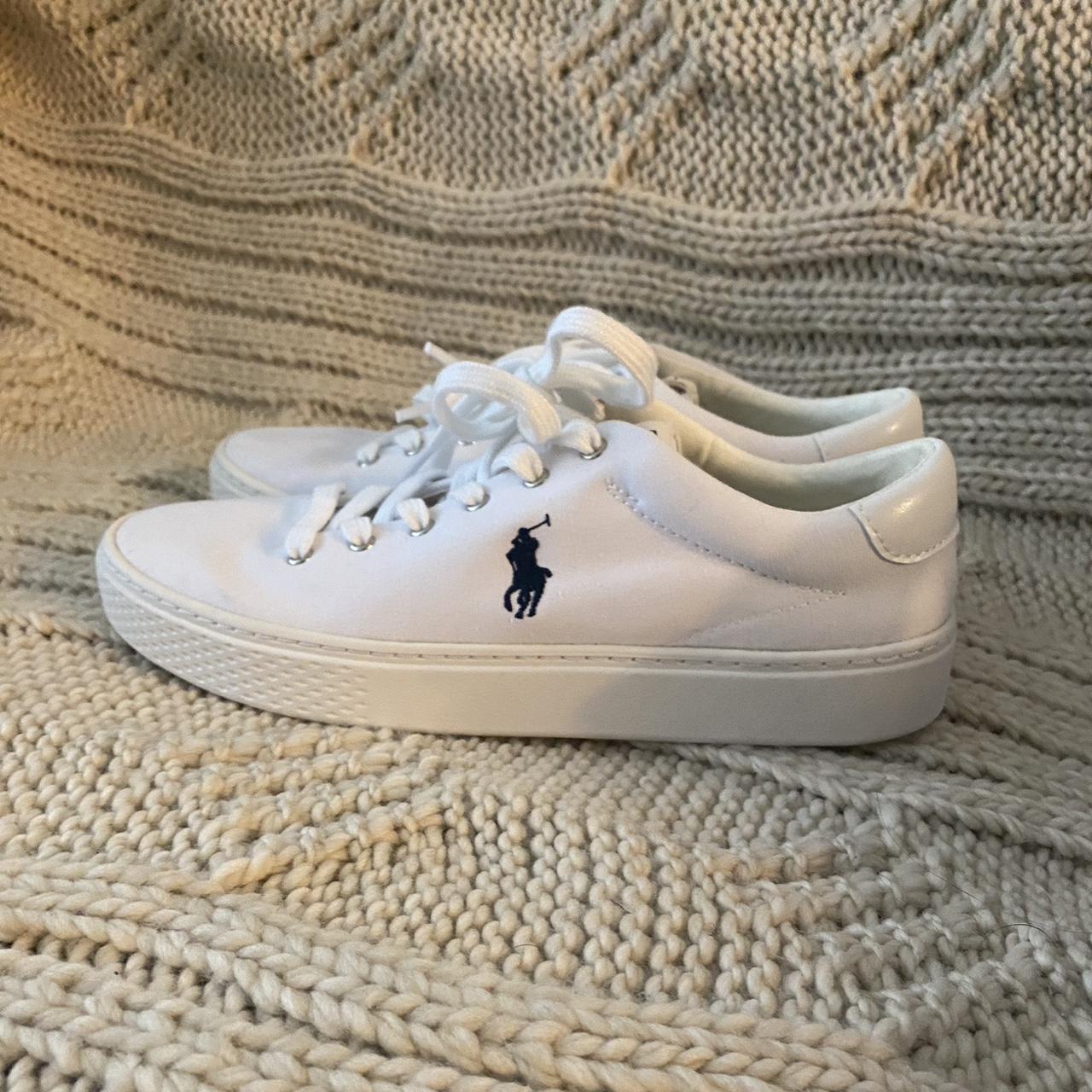 Polo Ralph Lauren Women's White Trainers | Depop