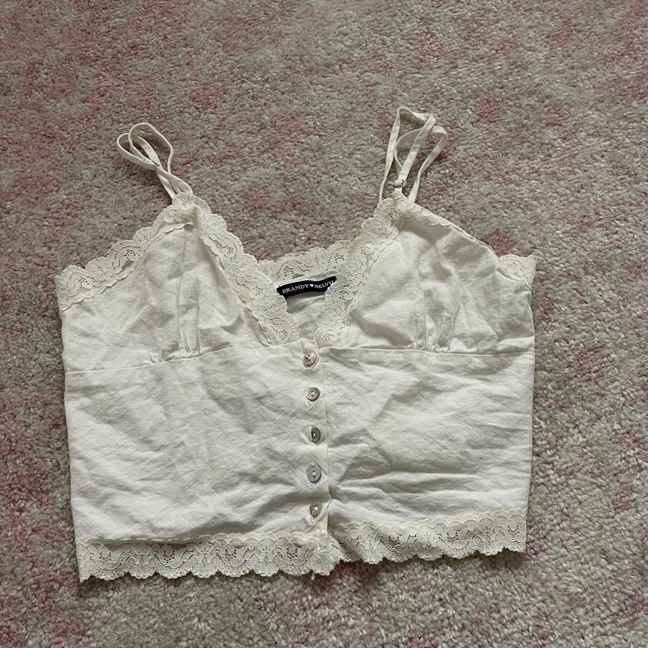 Brandy Melville lace trim tank - Depop