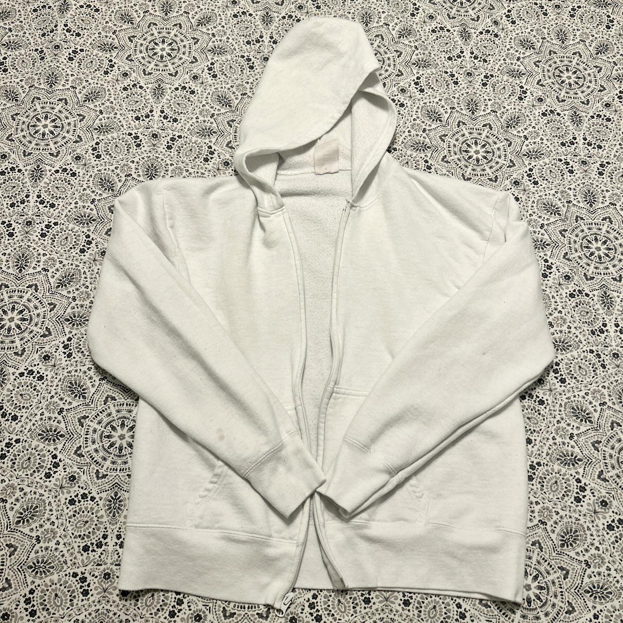 White unisex ecosmart hoodie from /Hanes A - Depop