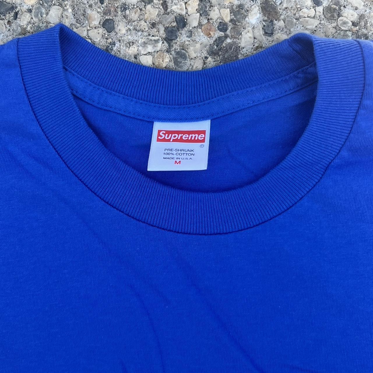 Royal blue supreme outlet shirt