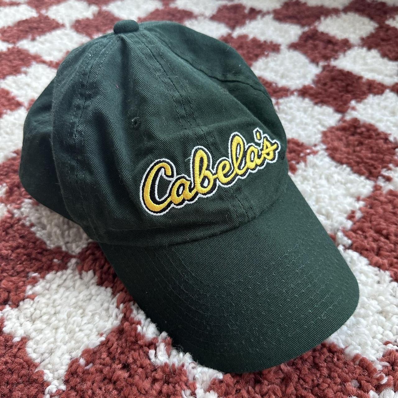 Cabela's forest green and yellow baseball hat. - Depop