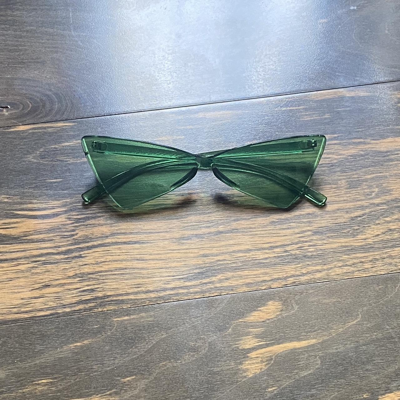 Women's Green and Khaki Sunglasses Depop