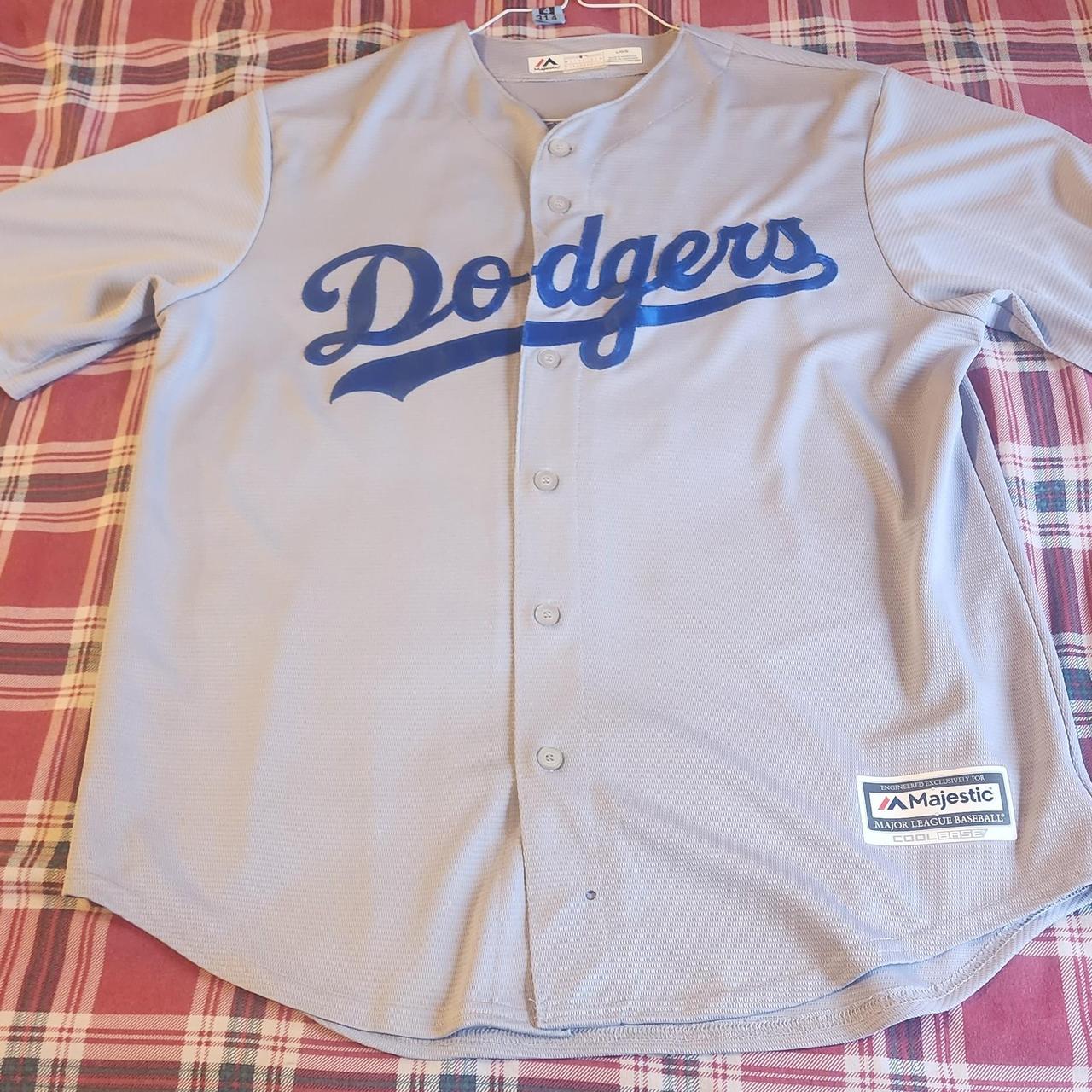 Mens Los Angeles Dodgers Corey Seager Cool Base Jersey Grey